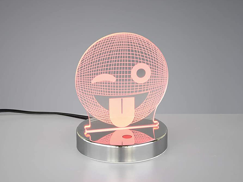 LED Tischleuchte SMILEY 3D Lasercut mit Farbwechsler - 15cm hoch
