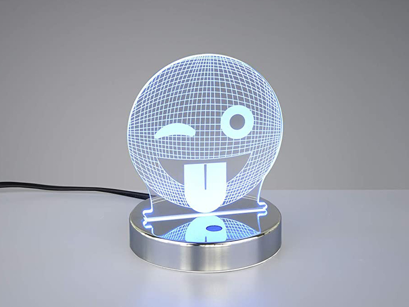 LED Tischleuchte SMILEY 3D Lasercut mit Farbwechsler - 15cm hoch