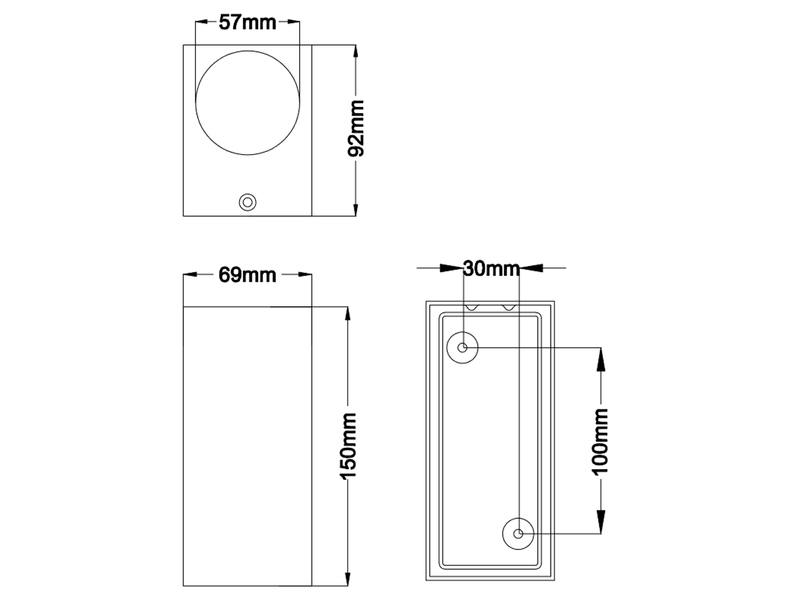 Eckige Außenwandleuchte ROYA Up and Down aus Aluminium Weiß, Höhe 15cm