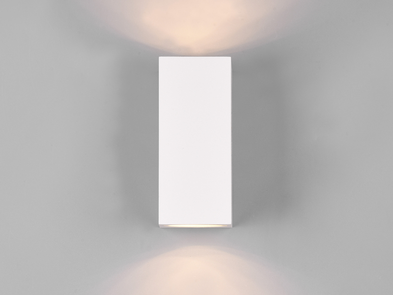 Eckige LED Außenwandleuchte Up and Down Weiß, Höhe 15cm