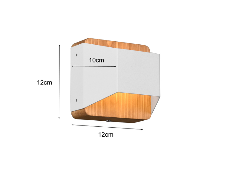 LED Holz Wandlampen 2er Set Up and Down mit Stufen Dimmer - Weiß 12cm