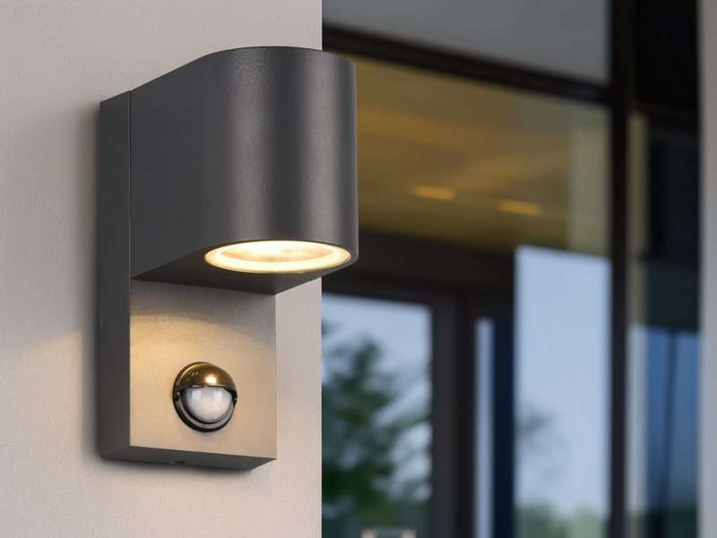 Runde Außenwandleuchte ROYA Downlight mit Bewegungsmelder, Anthrazit