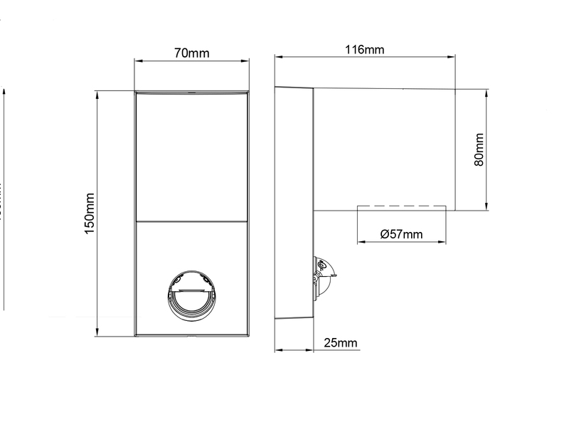 Außenwandleuchte mit Bewegungsmelder, Downlight Anthrazit rund mit GU10 LED