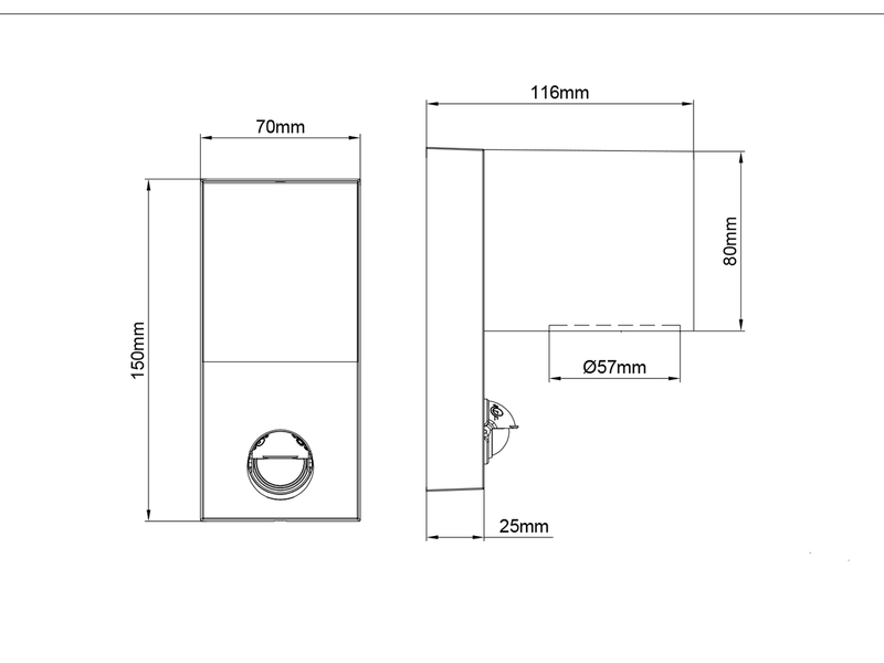 Außenwandleuchte mit Bewegungsmelder, Downlight Anthrazit eckig mit GU10 LED