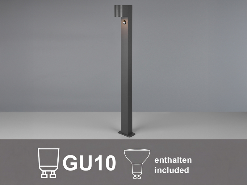 Pollerleuchte Anthrazit mit Bewegungsmelder inklusive GU10 LED, Höhe 100cm