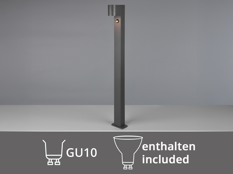 Pollerleuchte Anthrazit mit Bewegungsmelder inklusive GU10 LED, Höhe 100cm