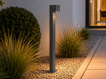 Pollerleuchte Anthrazit mit Bewegungsmelder inklusive GU10 LED, Höhe 100cm