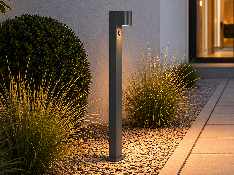 Pollerleuchte Anthrazit mit Bewegungsmelder inklusive GU10 LED, Höhe 100cm