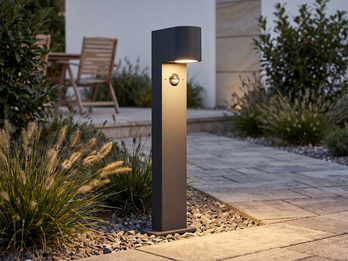 Pollerleuchte Anthrazit mit Bewegungsmelder inklusive GU10 LED, Höhe 50cm