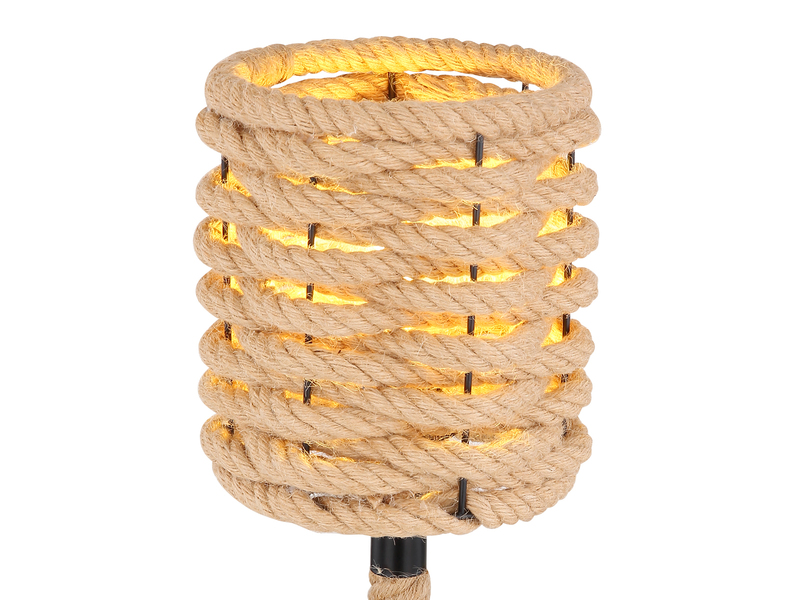 LED Tischleuchte Seillampe mit geflochtenem Lampenschirm, Höhe 45cm
