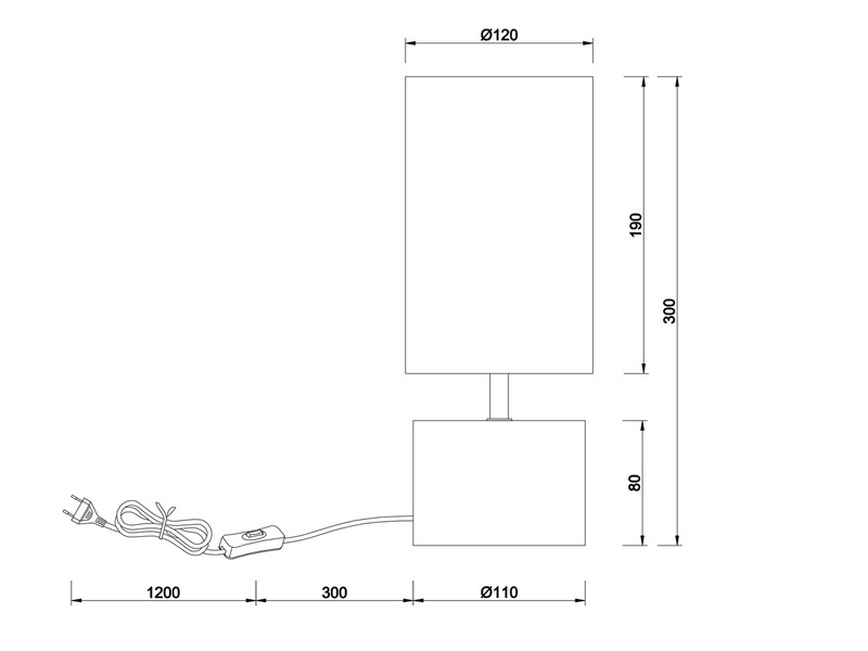 LED Tischleuchte Holzfuß mit Stoffschirm in Weiß Ø12cm Höhe 30cm