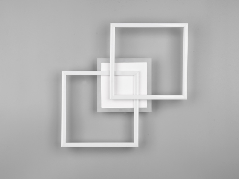 LED Deckenleuchte VENIDA eckig Weiß matt, Stufen Dimmer - 57x35cm