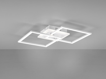 LED Deckenleuchte VENIDA eckig Weiß matt, Stufen Dimmer - 57x35cm