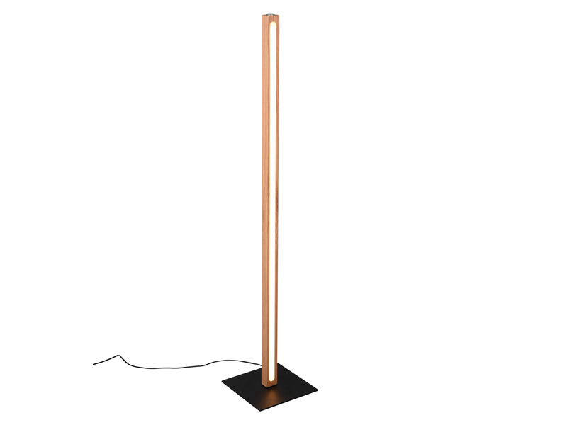 Kleine LED Stehlampe BELLARI aus Holz mit Touch Dimmer, Höhe 115cm
