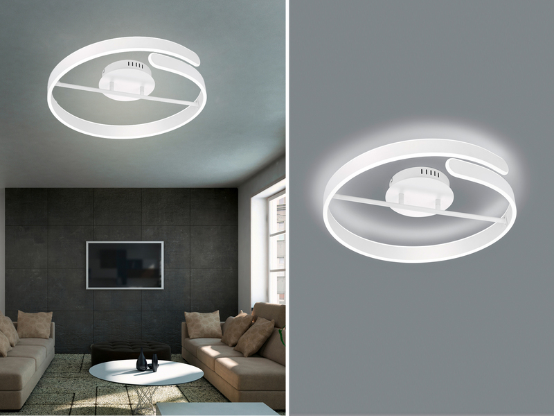 LED Decken Leuchte Quadrat Design Wohn Zimmer Switch Dimmer Lampe ALU gebürstet 