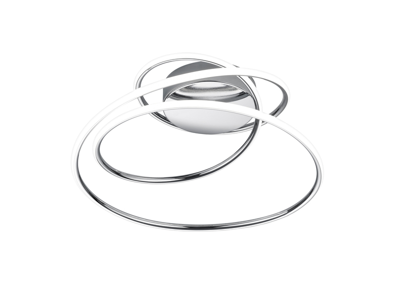 LED Deckenleuchte BOLOGNA Ringe Metall Chrom mit 3 Stufen Dimmer, Ø 50cm