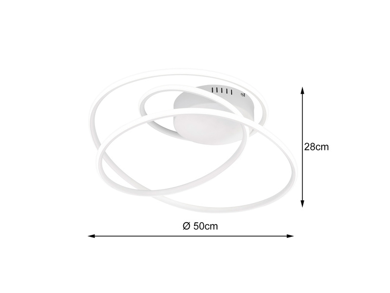 LED Deckenleuchte BOLOGNA dimmbar über Schalter, 5.100 Lumen hell Ø 50cm