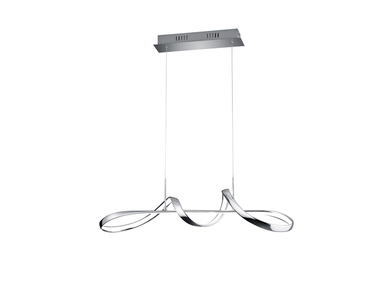 LED Pendelleuchte PERUGIA Metall Silber Chrom mit 3 Stufen Dimmer, Breite 81cm