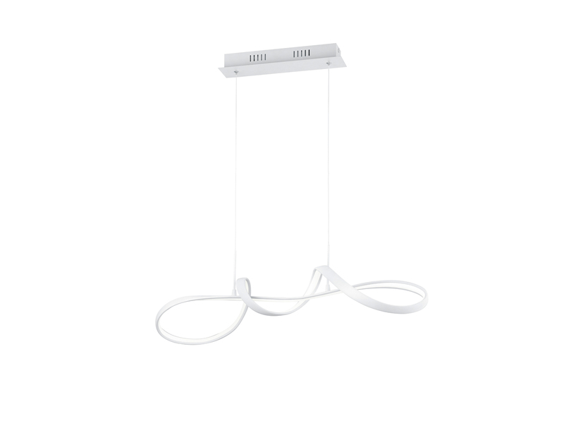 LED Pendelleuchte PERUGIA Metall Weiß matt mit 3 Stufen Dimmer, Breite 81cm