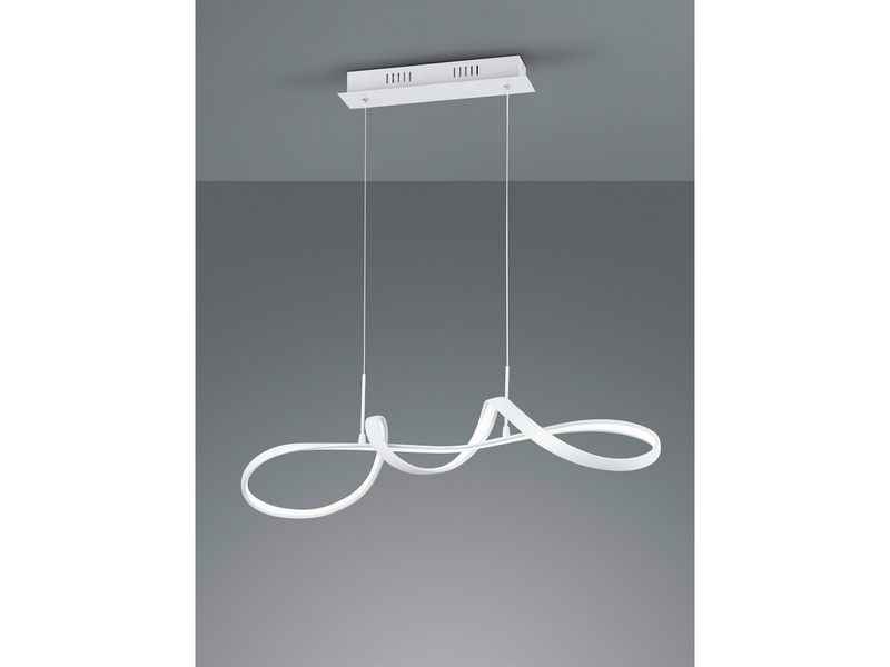 LED Pendelleuchte PERUGIA Metall Weiß matt mit 3 Stufen Dimmer, Breite 81cm