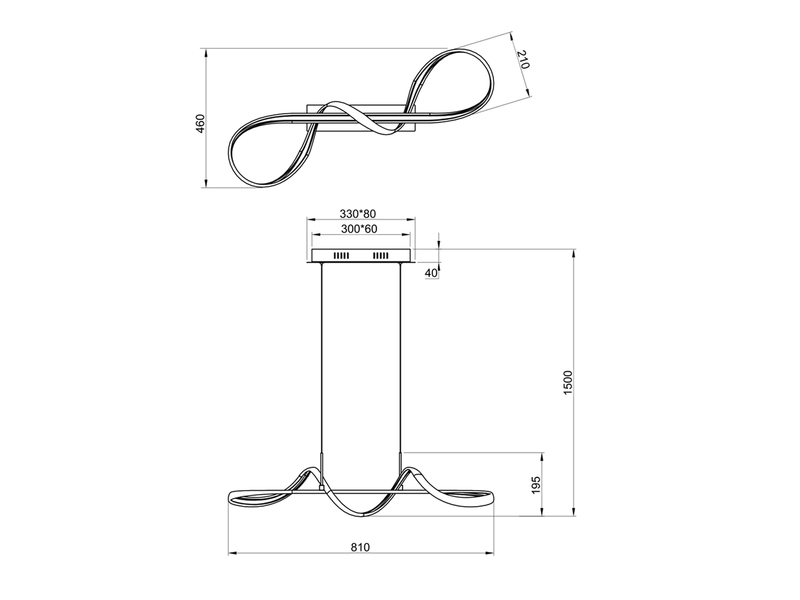LED Pendelleuchte PERUGIA Metall Weiß matt mit 3 Stufen Dimmer, Breite 81cm