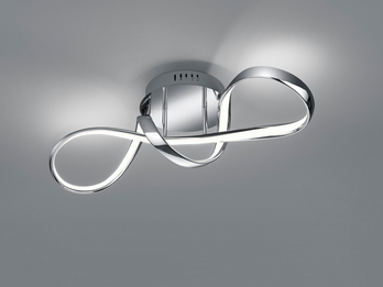 LED Deckenleuchte PERUGIA Metall Chrom/Weiß 3 Stufen Dimmer, 60cm breit
