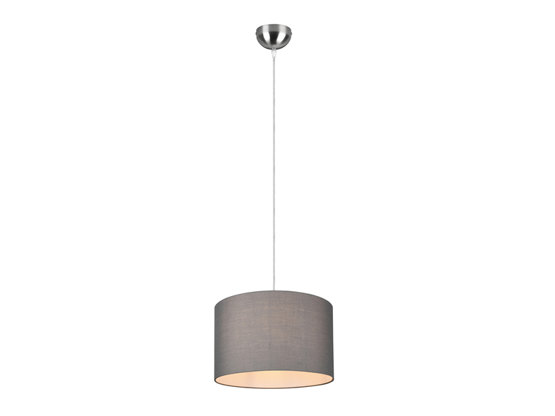 Pendelleuchte HOTEL mit Stoff Lampenschirm in Grau, Ø 40cm