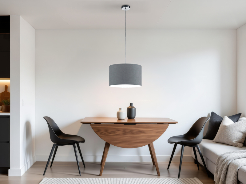 Pendelleuchte HOTEL mit Stoff Lampenschirm in Grau, Ø 40cm