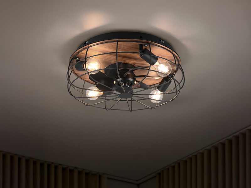 LED Deckenleuchte mit Ventilator, Fernbedienung & Timer 3 Stufen, Ø48cm