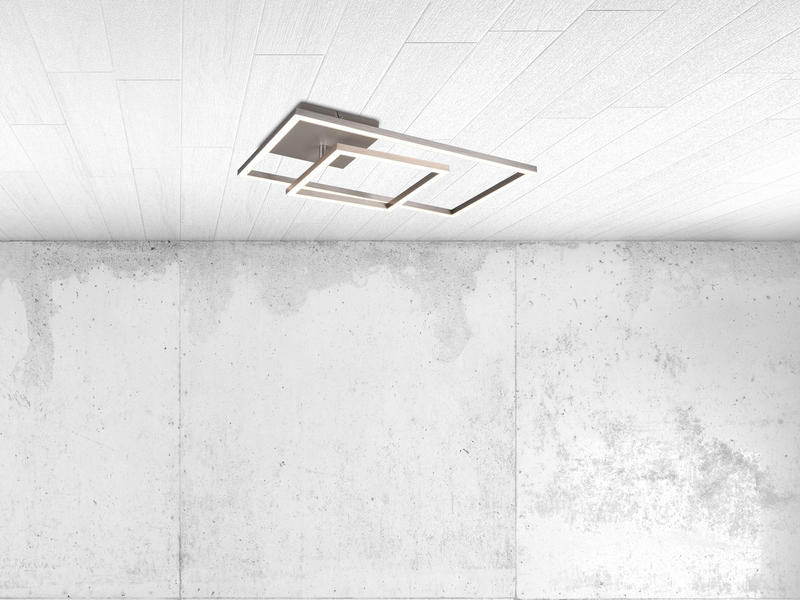 LED Deckenleuchte PADELLA Silber dimmbar Neutralweiß, Breite 63cm