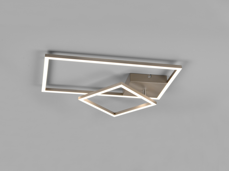 LED Deckenleuchte PADELLA Silber dimmbar Neutralweiß, Breite 63cm