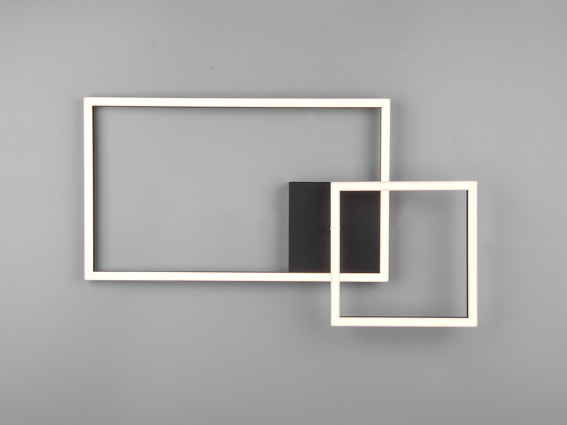 LED Deckenleuchte PADELLA Schwarz dimmbar Neutralweiß, Breite 63cm