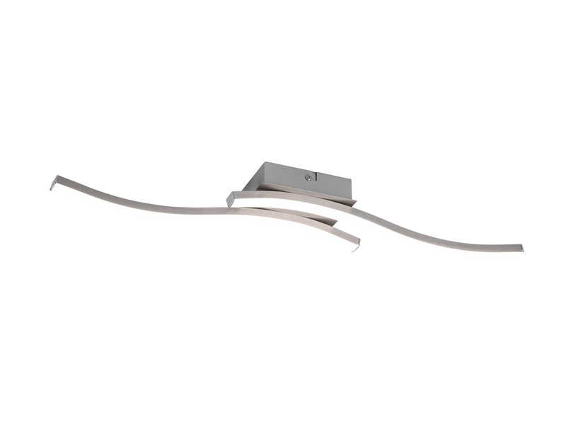 LED Deckenleuchte ROUTE 2 flammig Metall Silber Neutralweiß, Breite 56cm