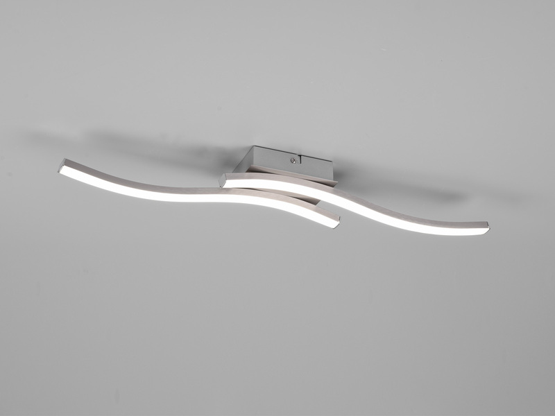 LED Deckenleuchte ROUTE 2 flammig Metall Silber Neutralweiß, Breite 56cm