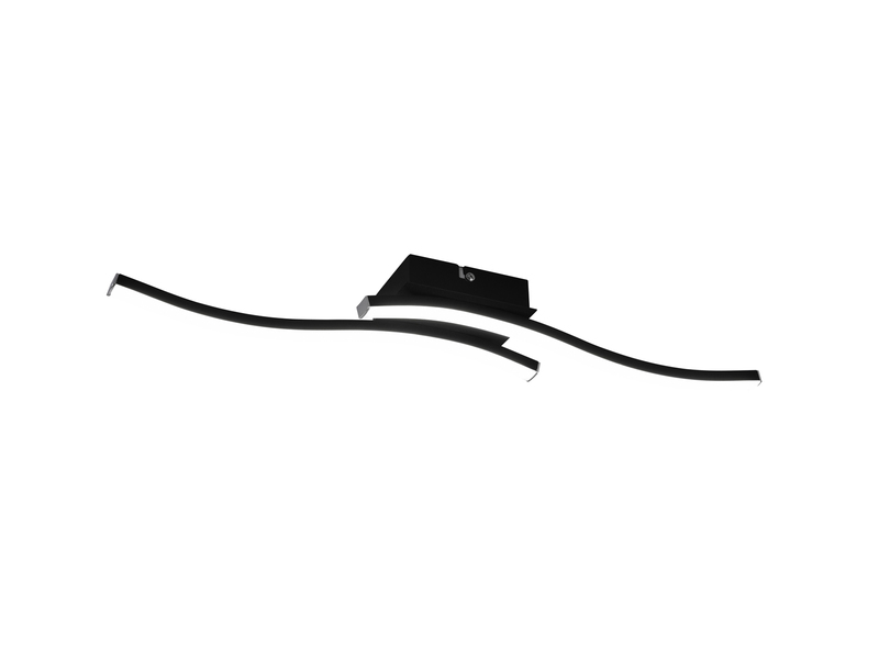LED Deckenleuchte ROUTE 2 flammig Metall Schwarz Neutralweiß, Breite 56cm