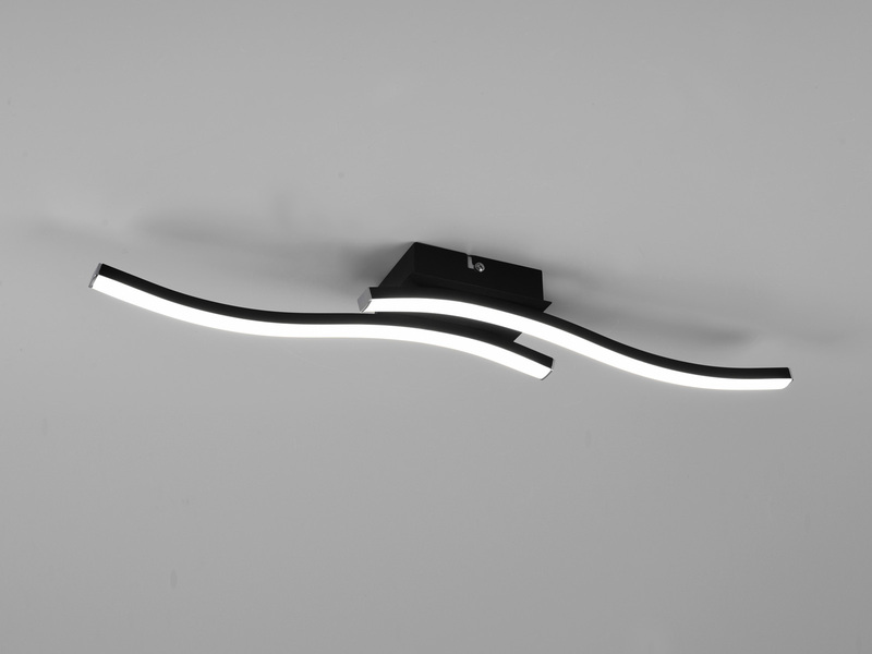 LED Deckenleuchte ROUTE 2 flammig Metall Schwarz Neutralweiß, Breite 56cm