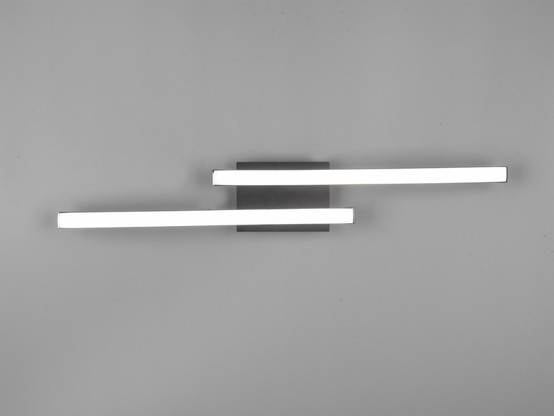 LED Deckenleuchte ROUTE 2 flammig Metall Schwarz Neutralweiß, Breite 56cm