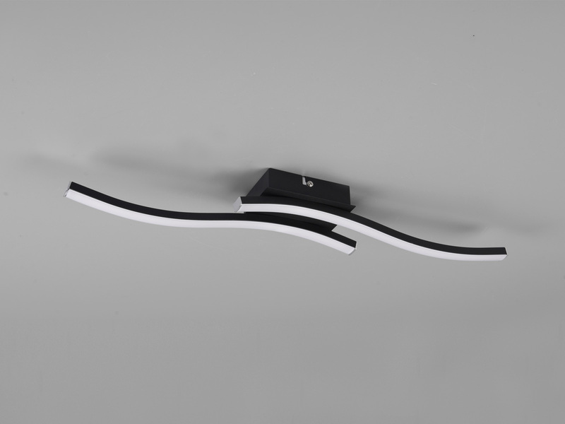 LED Deckenleuchte ROUTE 2 flammig Metall Schwarz Neutralweiß, Breite 56cm