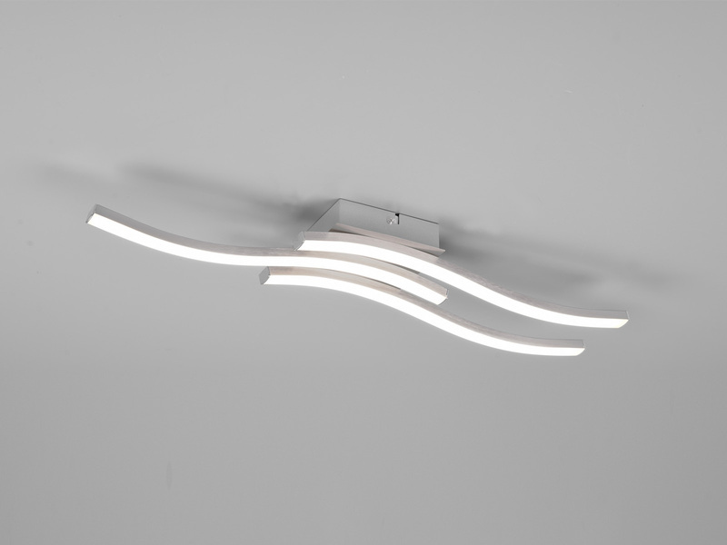 LED Deckenleuchte ROUTE 3 flammig Metall Silber Neutralweiß, Breite 56cm