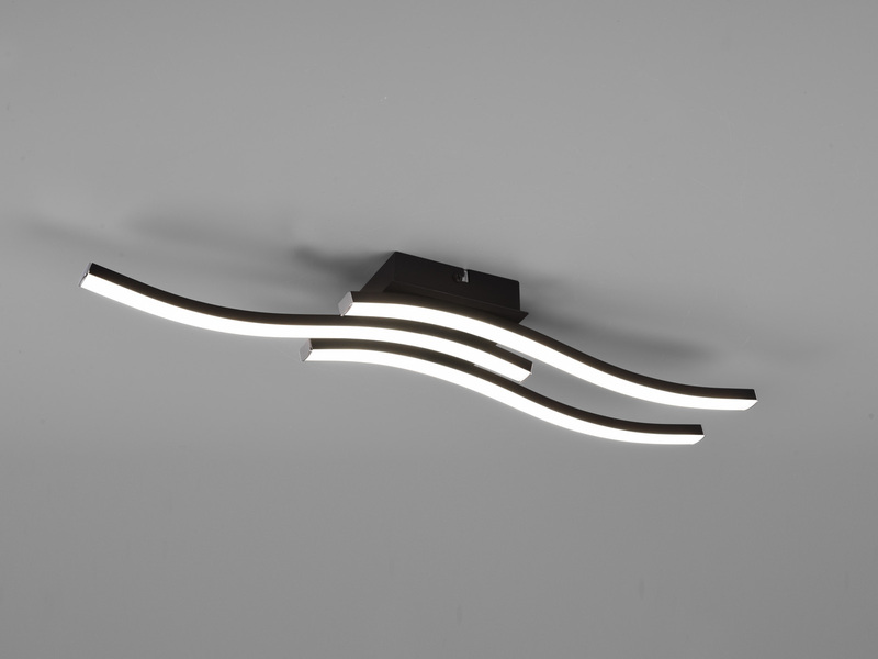LED Deckenleuchte ROUTE 3 flammig Metall Schwarz Neutralweiß, Breite 56cm