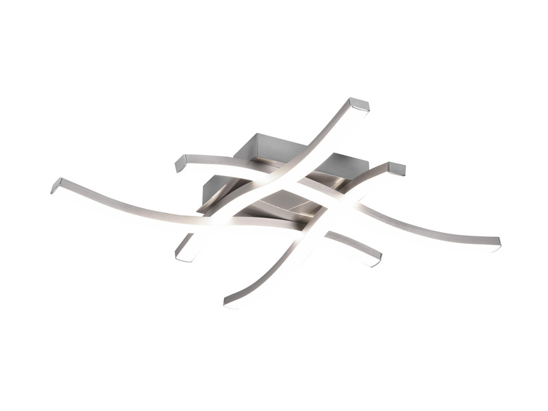LED Deckenleuchte ROUTE 4 flammig Metall Silber Neutralweiß, Breite 46cm