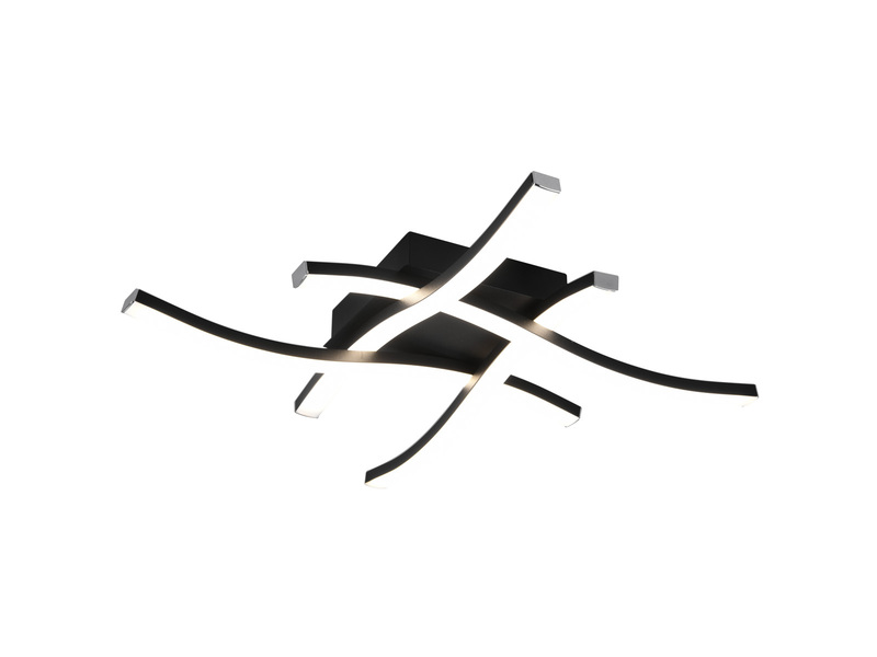 LED Deckenleuchte ROUTE 4 flammig Metall Schwarz Neutralweiß, Breite 46cm