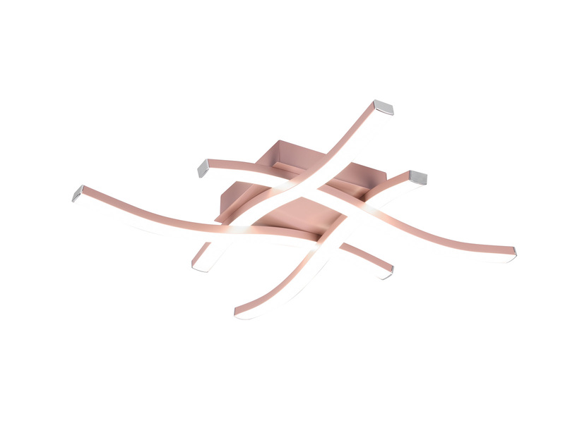 LED Deckenleuchte ROUTE 4 flammig Metall Roségold Neutralweiß, Breite 46cm