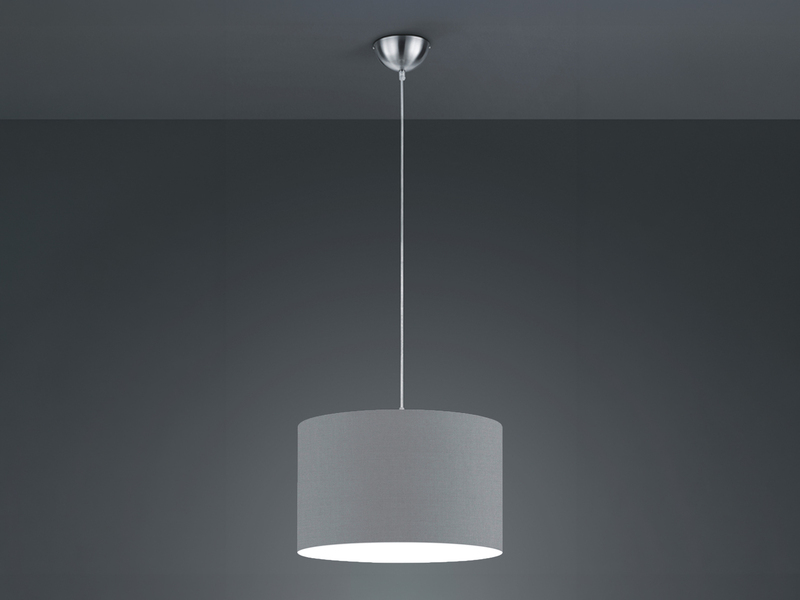 LED Pendelleuchte mit Stoff Lampenschirm in Grau, Ø 40cm