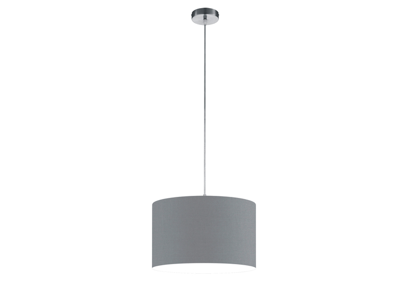 LED Pendelleuchte mit Stoff Lampenschirm in Grau, Ø 40cm