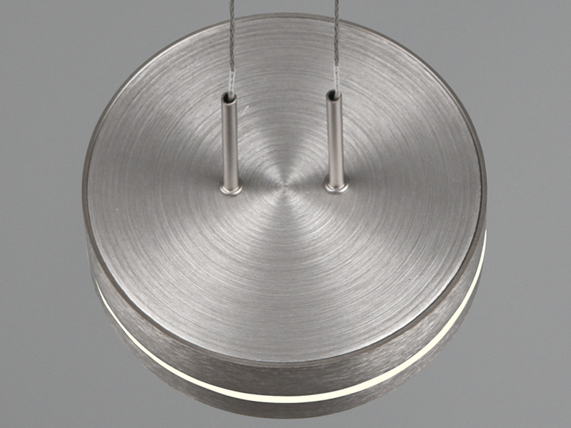 LED Pendelleuchte FRANKLIN 2-flammig höhenverstellbar Silber, Breite 55cm