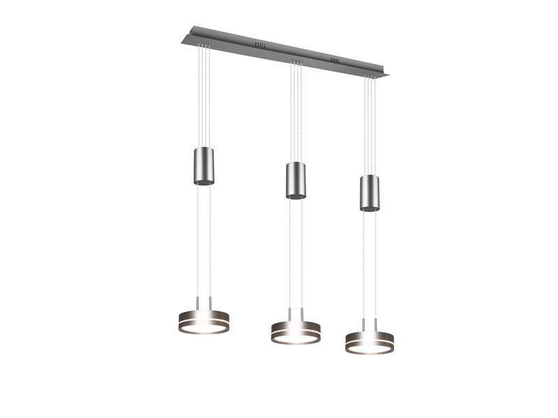 LED Pendelleuchte FRANKLIN 3-flammig höhenverstellbar & dimmbar, Silber, 85cm