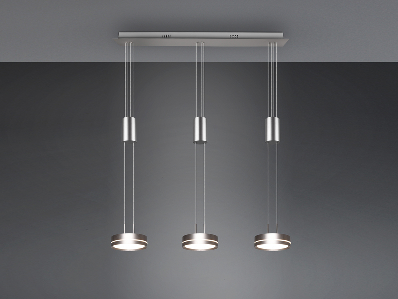 LED Pendelleuchte FRANKLIN 3-flammig höhenverstellbar & dimmbar, Silber, 85cm