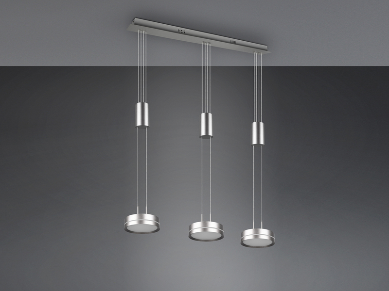 LED Pendelleuchte FRANKLIN 3-flammig höhenverstellbar & dimmbar, Silber, 85cm