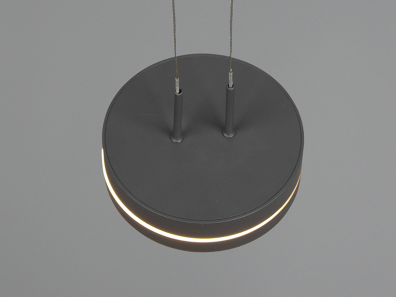 LED Pendelleuchte FRANKLIN 3-flammig höhenverstellbar in Anthrazit, B: 85cm